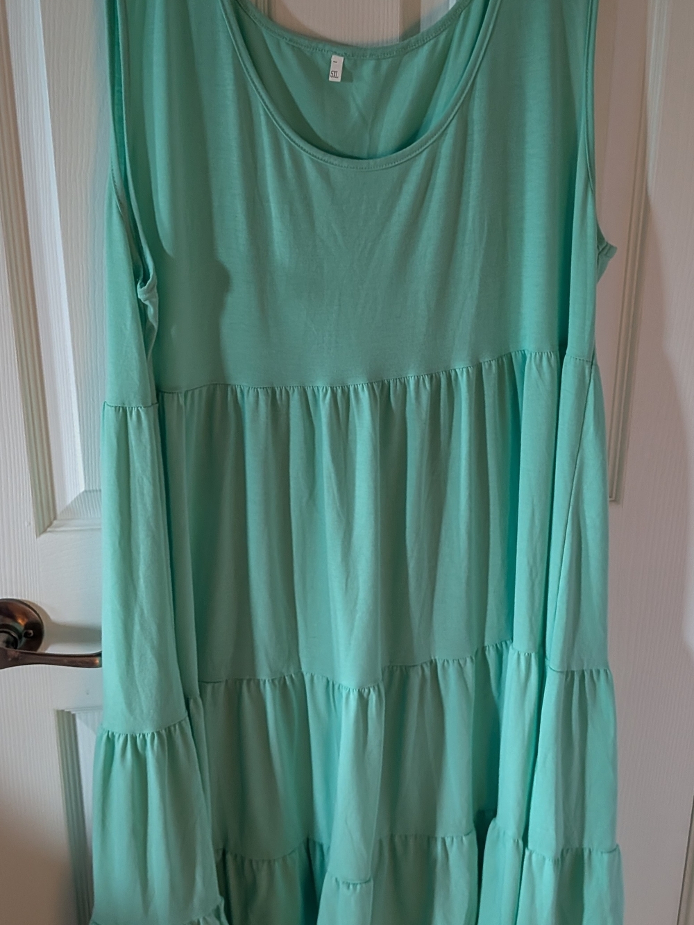 Sleeveless Tiered Midi Dress in Mint Green